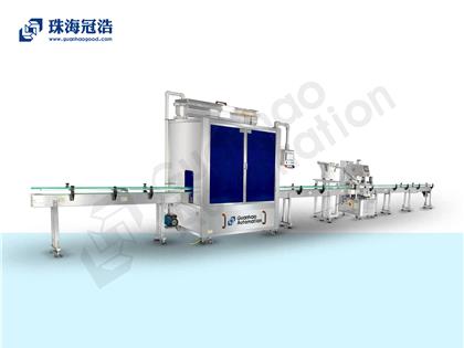 自動16頭醫(yī)用鹽水防腐灌裝、旋蓋生產(chǎn)線